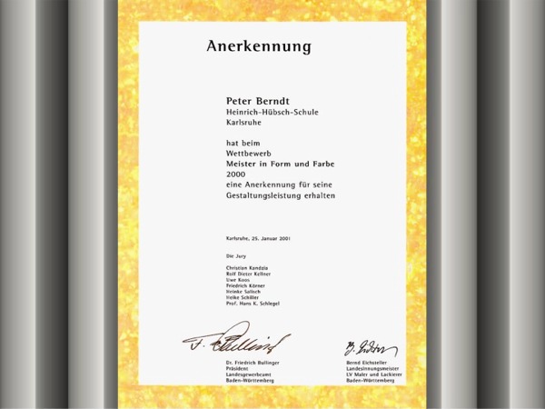 Anerkennung vom Landesinnungsverband und des Landesgewerbeamts Baden-Württemberg